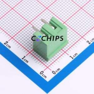 DB2ERC-5.0-2P-GN Plug-in Terminal Block Bent Lead Through Hole,P=5mm Connector Board-to-Board / Socket - Closed 1x2P 5mm Green - Product Image 2