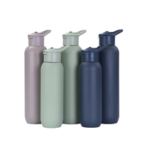 Botella de Agua Deportiva Aislada de Acero Inoxidable 304 con Asa y Tapa, Termo Portátil de Doble Pared al Vacío, Conveniente para Viajar