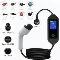 Chargeur EV portable EU 7KW, chargeur de voiture électrique 32A, type 2 avec sac de transport gratuit