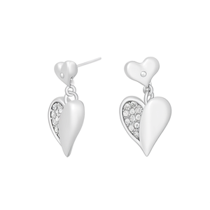Boucles d'oreilles pendantes tendance en forme de cœur en acier inoxydable 316L plaqué or PVD, bijoux durables et résistants - Product Image 3