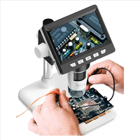 Microscopio Digital con Pantalla IPS de 4.3 Pulgadas, Microscopio USB para Monedas con Aumento de 1000X, 2MP, Enfoque Ultra Preciso, Microscopios de Soldadura para Reparación