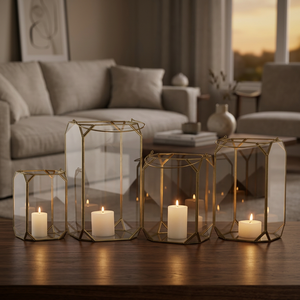 Iron Handmade Natural <b>Lantern</b> <b>Set</b> for Christmas Home Decoration - Product Image 4