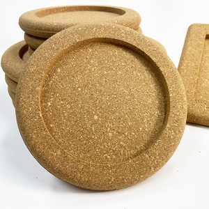 Alfombrilla de cerámica redonda cóncava con Base de corcho Bandeja de Mantel individual aislada antideslizante Moldeado de prensa en caliente Alfombrilla de olla reutilizable Bandeja de corcho - Product Image 1