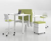 Cadre de bureau debout réglable en hauteur OMNI avec contrôleur à mémoire, bureau électrique moderne professionnel