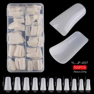 Faux ongles en ABS transparents, design bec de canard, demi-couverture, pour manucure en salon - Product Image 4