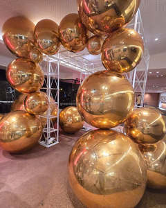 विशाल 60 सेमी-300 सेमी सिल्वर मिरर बॉल आभूषण इंflatable pvc धातु आर्क तम्बू गुब्बारे बर्फ दुनिया - Product Image 6