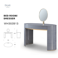 Coiffeuse moderne de maquillage en bois de luxe avec miroir et tiroirs Mobilier de chambre à coucher à panneaux de haute qualité avec rangements