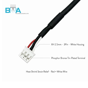 PH 2.0mm 3Pin Shielded Wire Harness UL2547 26AWG Female to Female 155mm Jumper Dengan Pelindung Spiral untuk Anti-Interferensi Sinyal - Product Image 2