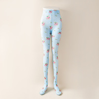 Collants en soie imprimés pour femme, motif floral, léopard et papillon, anti-accroc, collection printemps-automne, style international
