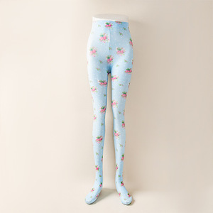 Xuyên biên giới của phụ nữ printedfor mùa xuân mùa thu tất cả các trận đấu hoa leopa-bướm in Chống Móc Vớ lụa Pantyhose - Product Image 2