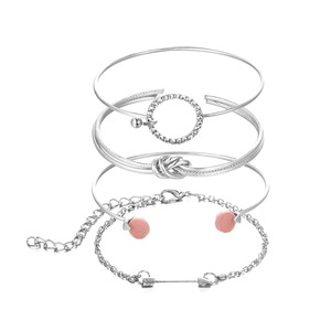 <span class=keywords><strong>4</strong></span> Stks/set Klassieke Pijlknoop Rond Kristallen Edelsteen Meerlaags Verstelbare <span class=keywords><strong>Open</strong></span> Armband Set Vrouwen Mode Feest Sieraden Cadeau Na188 - Product Image 4