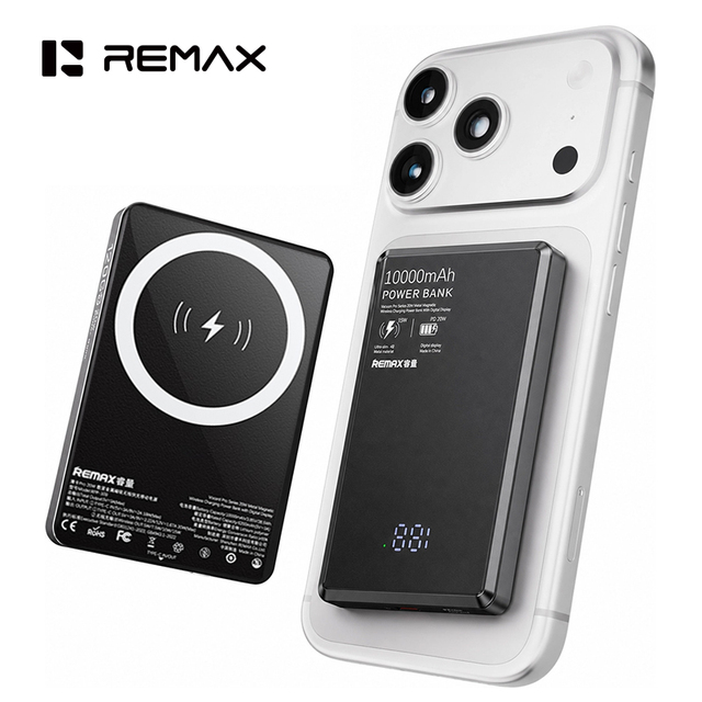 REMAX RPP-109 10000mAh Magnetic Wireless Ultra Slim Power Bank PD 20W Fast Charging Aluminum Alloy Portable Charger for iPhone
