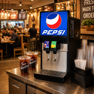 Dispensador de Bebidas Frías Carbonatadas para Mostrador, Máquina de Soda de <span class=keywords><strong>2</strong></span> Grifos, Dispensador de Bebidas Post-Mix para Cine, Buffet - Product Image 2