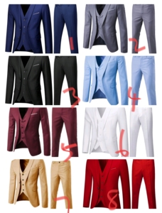 Traje de Tres Piezas para Hombre Corte Entallado Traje Profesional para Hombre Traje de Novio Ropa para Padrino de <span class=keywords><strong>Boda</strong></span> Chaqueta Pantalones y <span class=keywords><strong>Chaleco</strong></span> - Product Image 3