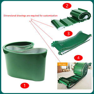 Sabuk PVC Hijau Anti Selip Tahan Aus Dinding Samping Berpaku Sabuk Konveyor PVC Bergelombang - Product Image 3