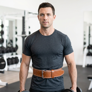 Most Demanded Cowhide Leather Double Fitness & Body Building Strong Soft Back Support Gym <b>Exercise</b> Training Workout <b>Belt</b> - Product Image 1