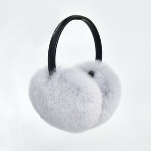 RTS – <span class=keywords><strong>cache</strong></span>-oreilles de luxe en fourrure de lapin véritable Rex pour <span class=keywords><strong>femme</strong></span>, protège-oreilles d'hiver chaud pour l'extérieur, à la mode, doux - Product Image 2