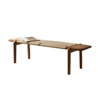 Banc d'essayage moderne pour l'entrée, tabouret à chaussures, meuble de chambre à coucher en bois massif nordique, banc long au bout du lit