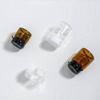 Pot en verre ambré 5g 10g 15g 30g avec couvercle détachable, flacon à large ouverture, double clip, emballage cosmétique
