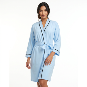 Women's Romantic Luxury Nightgown Simple Fashionable Summer Cardigan Front with Breathable Satin Elastic Waist Sexy Thin - Product Image 2