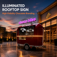 Mini camion de restauration Truth avec équipement de cuisine complet, chariot mobile personnalisé pour café et en-cas, idéal pour les marchés, événements et vente de rue