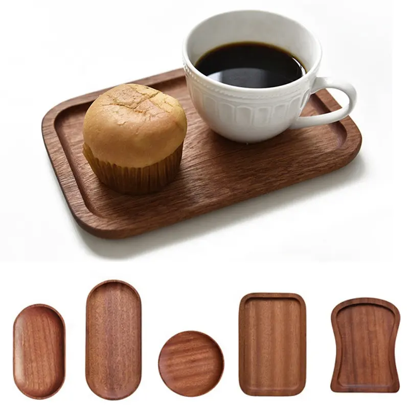 Rectangular Wooden Tray Appetizer Cheese Plates Small Sandwich Dessert Trays Cookie Round Serving Platter Snacks Dish