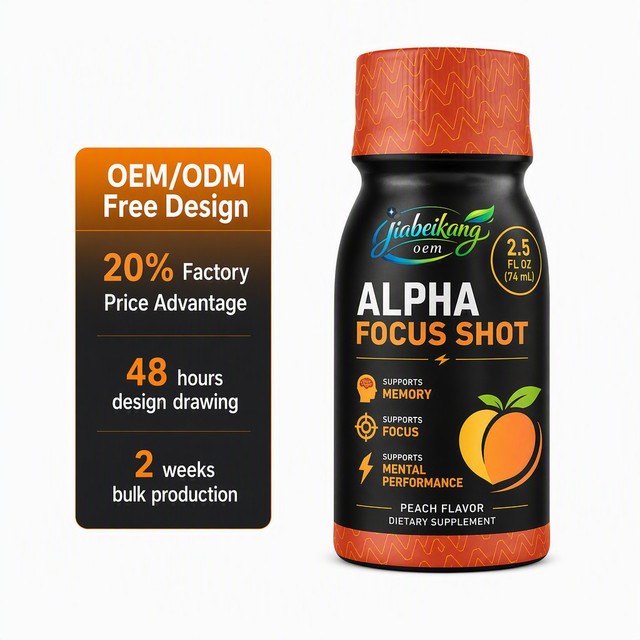 Alpha Brain Focus Shot, Nootropic Energy & Focus Drink Wholesale Sugar-Free Low-Carb Supports Energy, Focus & Mood