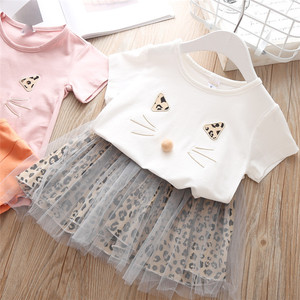 Conjuntos de Ropa para Bebés, Ropa Infantil, Camiseta con Estampado de Gato de Bangkok y Telas de Leopardo para Faldas de Niña - Product Image 3