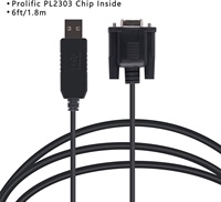 Cable Adaptador Serial RS232 USB a DB9 Hembra Null Modem, Conexión Cruzada 2-3