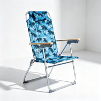 Chaise de plage moderne réglable et grande, avec design pliable rembourré, structure en acier, capacité de 120 kg, pour jeux en plein air et détente