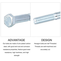 Manufactured Metal Carbon Steel Zinc Plated Threaded Hexagon Head Screws Bolt for Furniture Repair