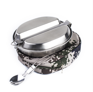สแตนเลส SUS304ดีบุกพร้อมช้อนพับและกระเป๋าแบบ DFM828ทรงรี - Product Image 1