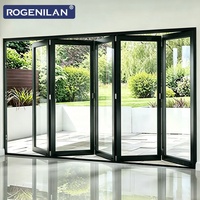 Puertas Plegables de Vidrio Doble con Aislamiento Acústico Rogenilan Florida, Puertas Plegables de Aluminio con Vidrio Low-E para Casas