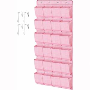 24 Grid Linen-like Non-Woven Closet Bedroom Hanging <b>Shoe</b> Rack <b>Storage</b> Bag Behind the Door - Product Image 1