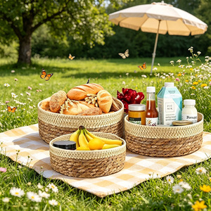 Couverture de panier de rangement multifonctionnelle en algues tressées, écologique et faite à la main, idéale pour doublure de petits paniers de fleurs ou cadeaux de bureau - Product Image 3