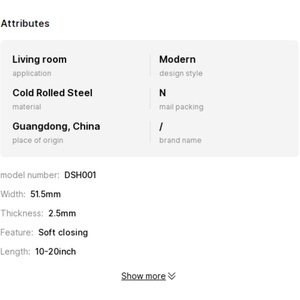 Riel deslizante contemporáneo de tres secciones con amortiguación oculta, cierre suave, acero laminado en frío, extensión de 3 pliegues para sala de estar - Product Image 5