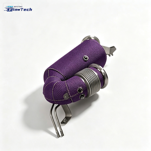 Downpipe à haut débit en acier inoxydable SS304 pour Mercedes Benz GT50 GT53 GLE53 E53 CLS53 M256 3.0T avec bouclier thermique violet et options de couleurs multiples - Product Image 2