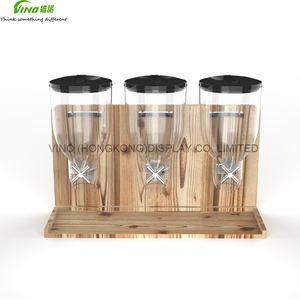 Rangement de conteneurs de céréales de cuisine indispensable en bois de sapin 3 L présentoirs pour présentoir de comptoir de grains de café pour la nourriture - Product Image 3