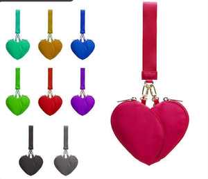 Porte-clés mignon en forme de cœur, mini porte-monnaie à fermeture éclair, porte-clés portable, portefeuille pour femmes et filles, pour les voyages quotidiens - Product Image 3