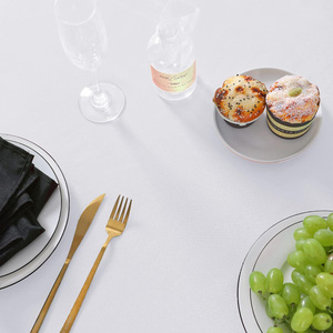 Tovaglia bianca rotonda in poliestere 120 semplice decorazione per eventi di nozze Hotel di lusso - Product Image 6