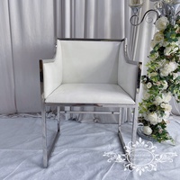 Fauteuils de mariage modernes en cuir argenté à siège unique pour hôtels, événements, salons et mobilier de salle à manger domestique