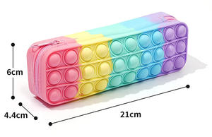 Grote Capaciteit Custom Siliconen Pop Potlood Tas Duw Bubble Gekleurd Met Game Console Handvat Knop Vorm Handige Opbergdoos - Product Image 4