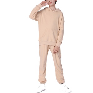 Ensemble deux pièces pour homme, sweat-shirt et pantalon en tissu molletonné français, respirant, survêtement pour garçons et enfants - Product Image 4