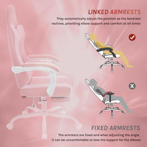 Échantillon Gratuit Chaise de Bureau Gaming <span class=keywords><strong>Recaro</strong></span> Rose et Blanche avec Accoudoirs pour Ordinateur, Base Large, Étiquette Privée, 1 pièce - Product Image 6