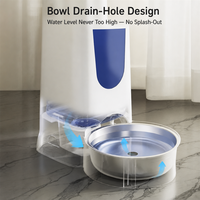 Distributeur automatique de nourriture et d'eau pour animaux de compagnie en plastique, à gravité, pour chat et chien, base antidérapante, 4L de nourriture, 1000ml d'eau