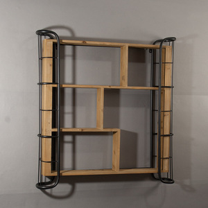 Nouveau Bar Moderne Restaurant En Fer Forgé Cloison <span class=keywords><strong>Vin</strong></span> Support Étagère Murale Flottante - Product Image 4
