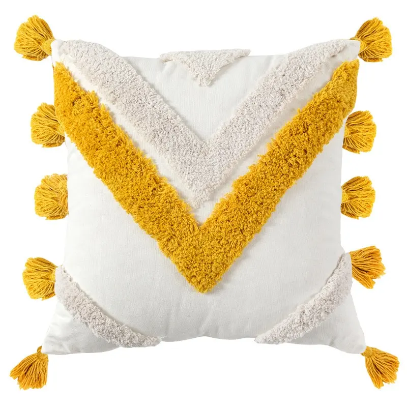 Наволочка для подушки в богемном стиле из 100% хлопка, наволочка в стиле бохо идеально подходит для кровати, декоративная подушка ручной работы с крупными кисточками