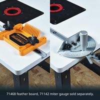 Routeur de table 24x32 W/gabarit phénolique Base de routeur de précision avec plaque d'insertion et anneau pour le travail du bois (71685)