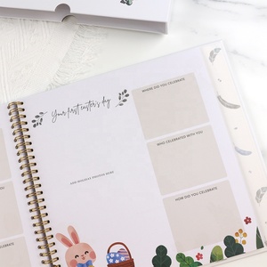 Vente en gros d'album pour nouveaux-nés <span class=keywords><strong>livre</strong></span> rigide de croissance en spirale impression de <span class=keywords><strong>livre</strong></span> de mémoire de ma première année de bébé - Product Image 5
