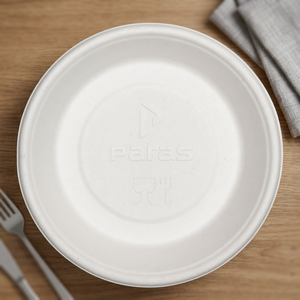 Plato de bagazo 100% natural de 10 pulgadas, gama de vajilla de gran capacidad – Vajilla de bagazo al por mayor para servicios de catering y hostelería ecológicos - Product Image 3